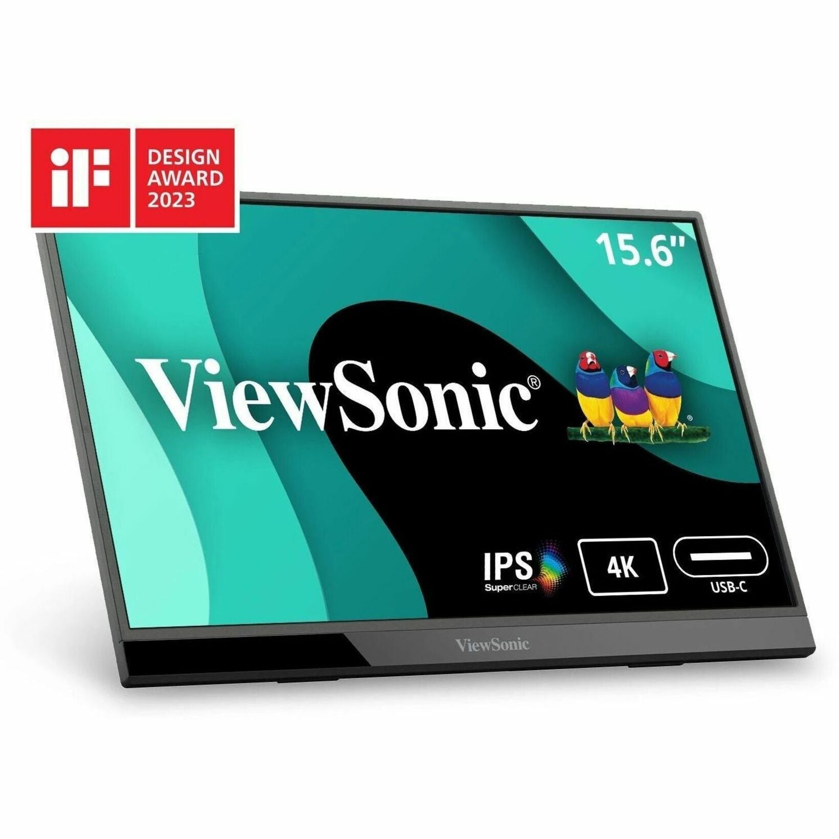 ViewSonic VX1655-4K Gaming LED Monitor, 15.6" 4K UHD Portable Monitor with 60W USB C and mini HDMI