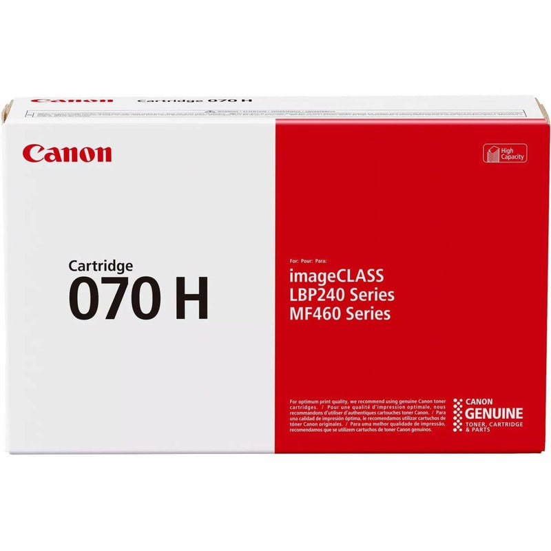 Front view of Canon 070H toner cartridge retail packaging showing genuine Canon branding