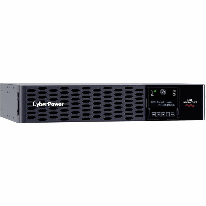 Horizontal view of CyberPower PR1000RT2UC showing 2U rack mount design