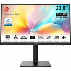 MSI Modern MD2412P 24" FHD IPS LCD Monitor, 100Hz Refresh Rate, 300 Nit, Adaptive Sync, Eye Care Technology, Built-in Speakers, USB-C with Power Delivery, Height Adjustable Stand - MODERNMD2412P (3 Year Warranty)