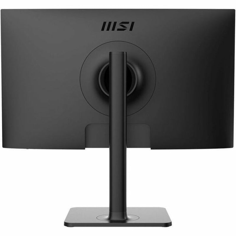 Rear view of MSI Modern MD2412P monitor showing cable management system and mounting options