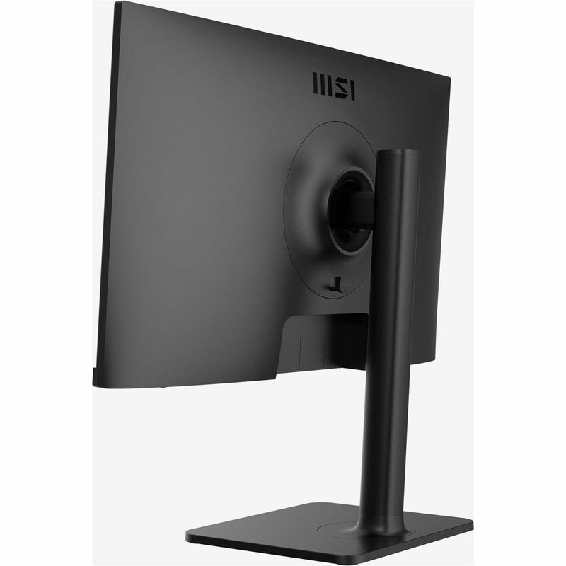 Side profile of MSI Modern MD2412P monitor showing ergonomic adjustments