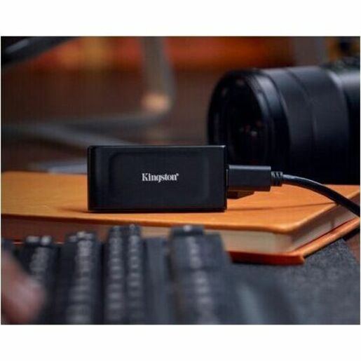 Kingston XS1000 External SSD with camera equipment setup