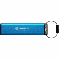 IronKey Keypad 200 128GB USB 3.2 Type C Flash Drive, Military-Grade Security, XTS-AES 256-bit Encryption, PIN Pad Protection, Tamper Resistant, Dust/Water Proof, Blue - IKKP200C/128GB (1 Year Warranty)