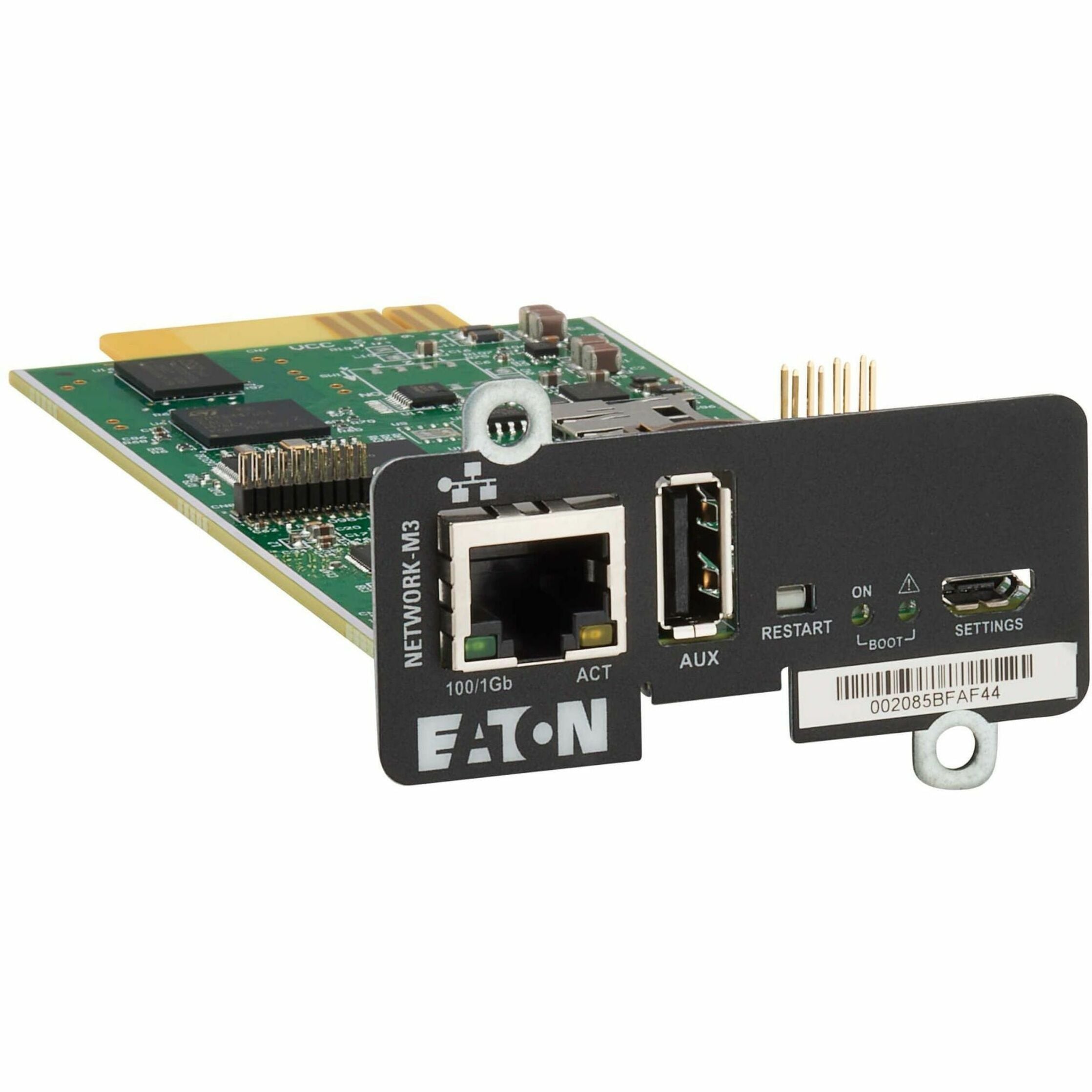 Carte Ethernet Gigabit NETWORK-M3 d'Eaton pour UPS et PDU certifiée UL 2900-1 et IEC 62443-4-2