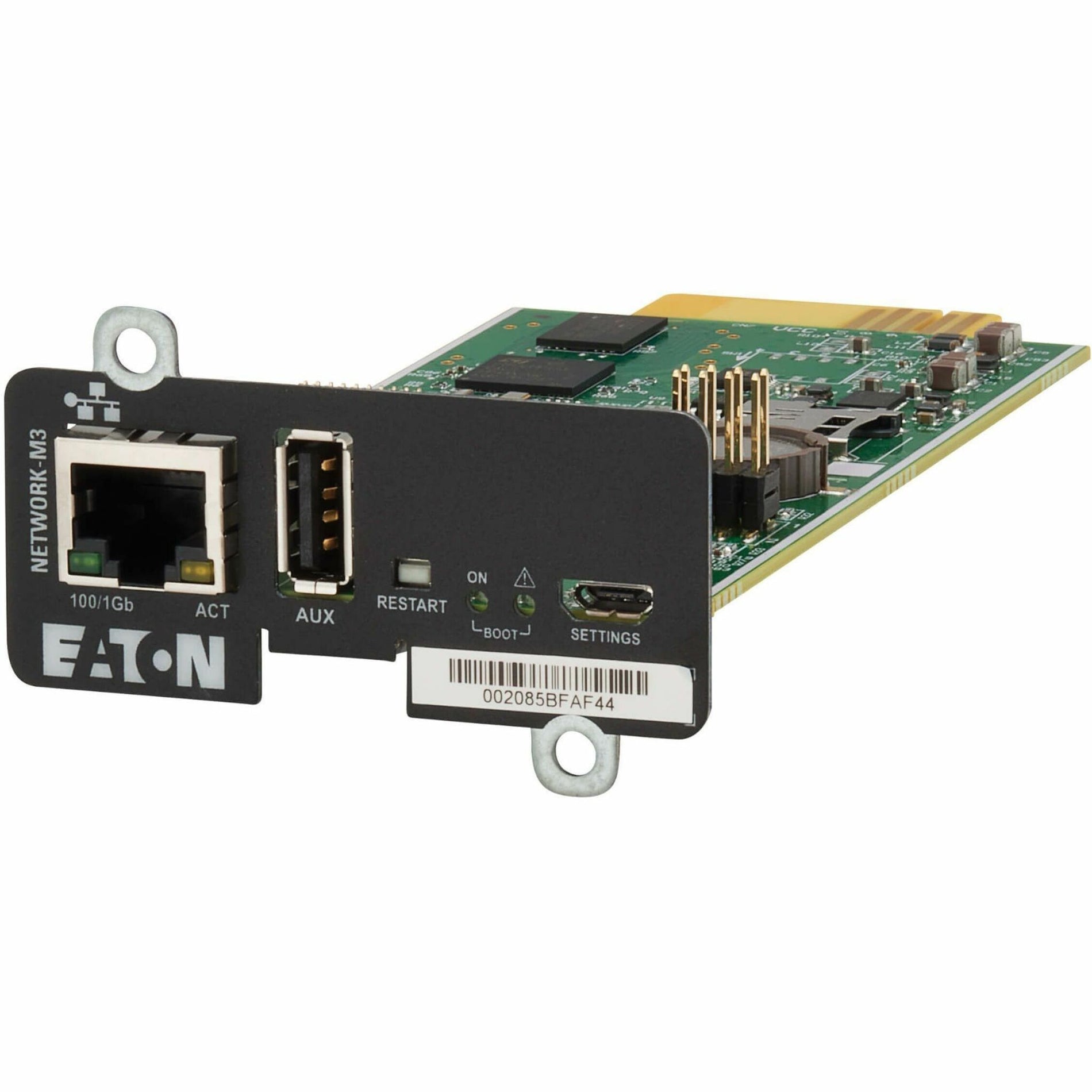 Carte Ethernet Gigabit NETWORK-M3 d'Eaton pour UPS et PDU certifiée UL 2900-1 et IEC 62443-4-2