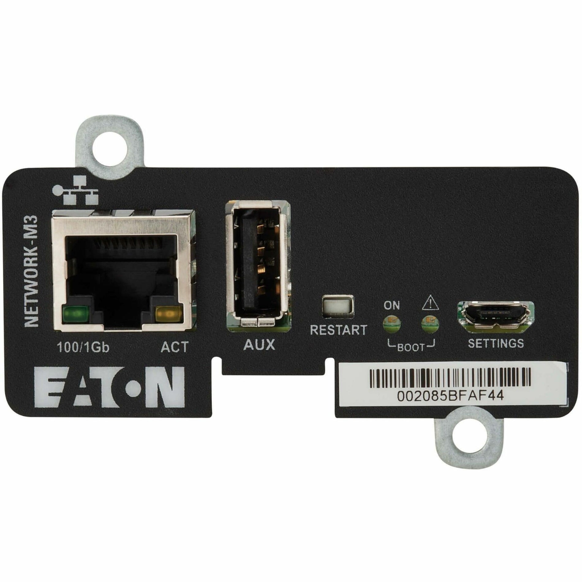 Carte Ethernet Gigabit NETWORK-M3 d'Eaton pour UPS et PDU certifiée UL 2900-1 et IEC 62443-4-2