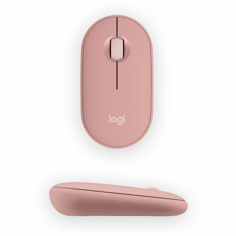 Side profile view of Logitech Pebble 2 M350s mouse showing ergonomic design