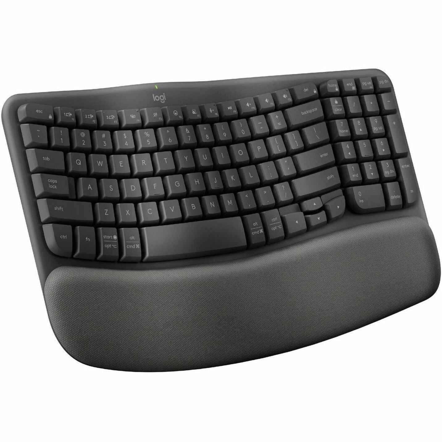 Logitech 920-012058 Teclado Wave para Negocios Ergonómico Inalámbrico Bluetooth Compacto con Reposapolsa