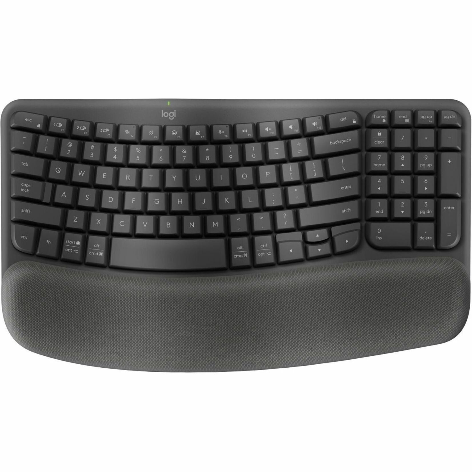 Logitech 920-012058 Teclado Wave para Negocios Ergonómico Inalámbrico Bluetooth Compacto con Reposapolsa