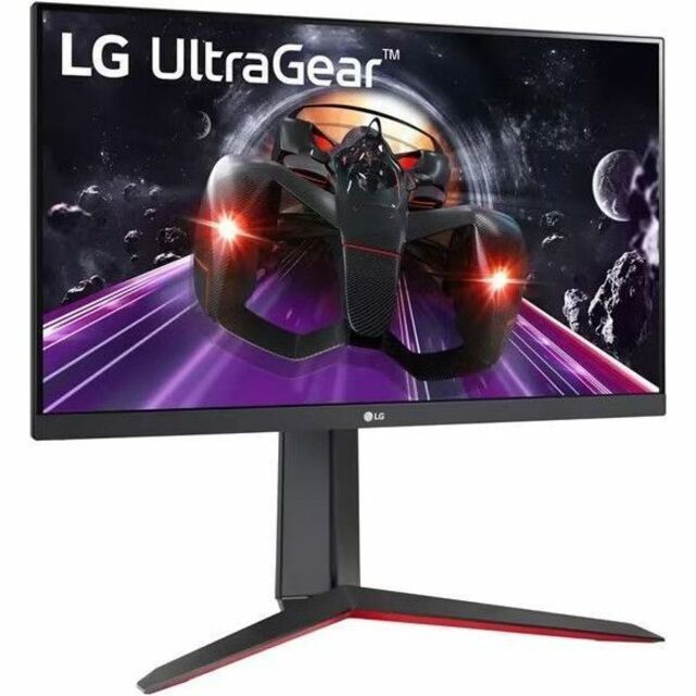 Front view of LG UltraGear monitor displaying vibrant gaming graphics