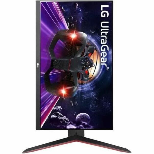 Full front view of LG UltraGear monitor with gaming visuals