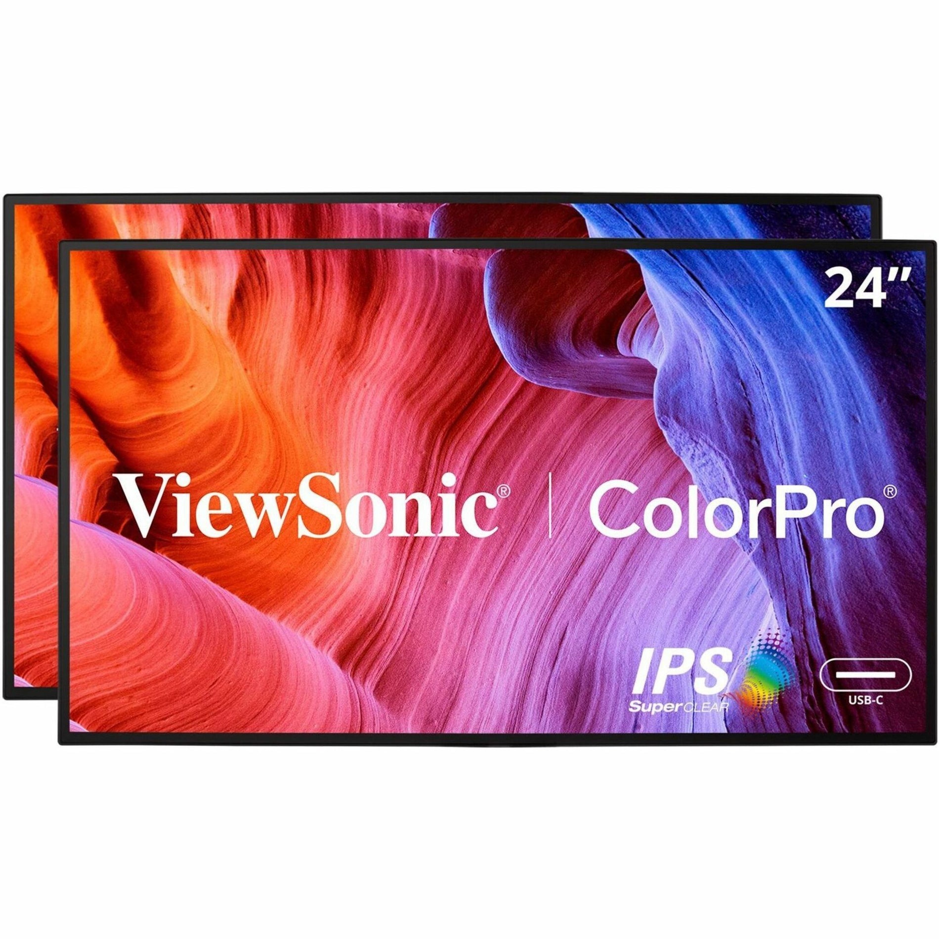 شاشة LED ViewSonic ColorPro VP2468a_H2 عريضة، عالية الدقة، 23.8 بوصة، 16:9