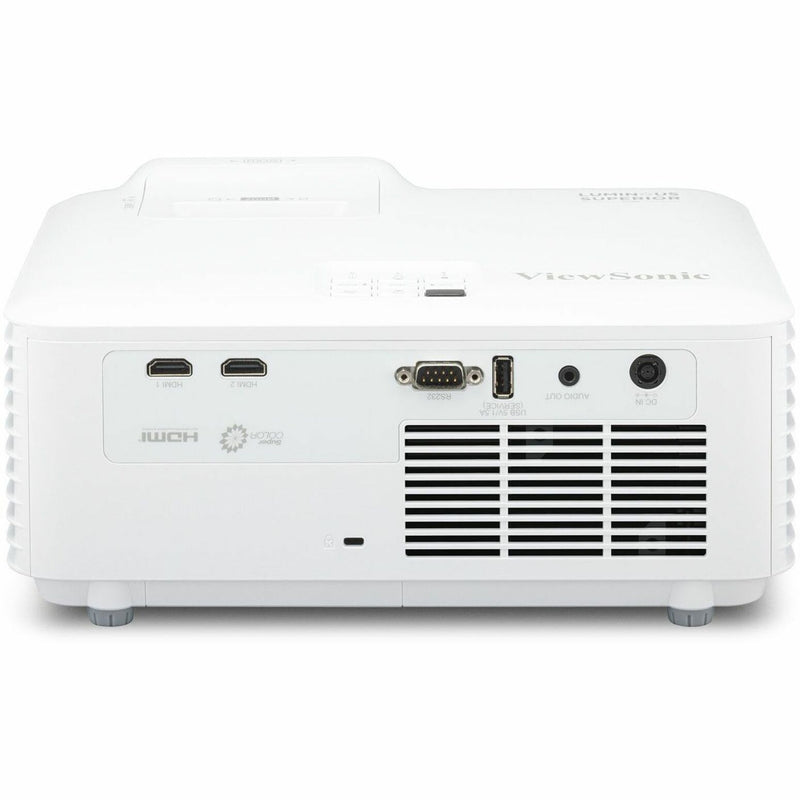 Rear angle view of ViewSonic LS740W projector