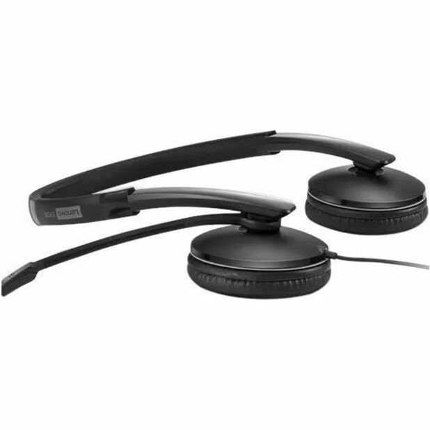 Lenovo Wired ANC Headset Gen 2 showing folding mechanism and ear cup rotation-alternate-image4