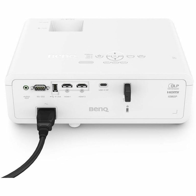 Rear view of BenQ LH650 with power cable connected