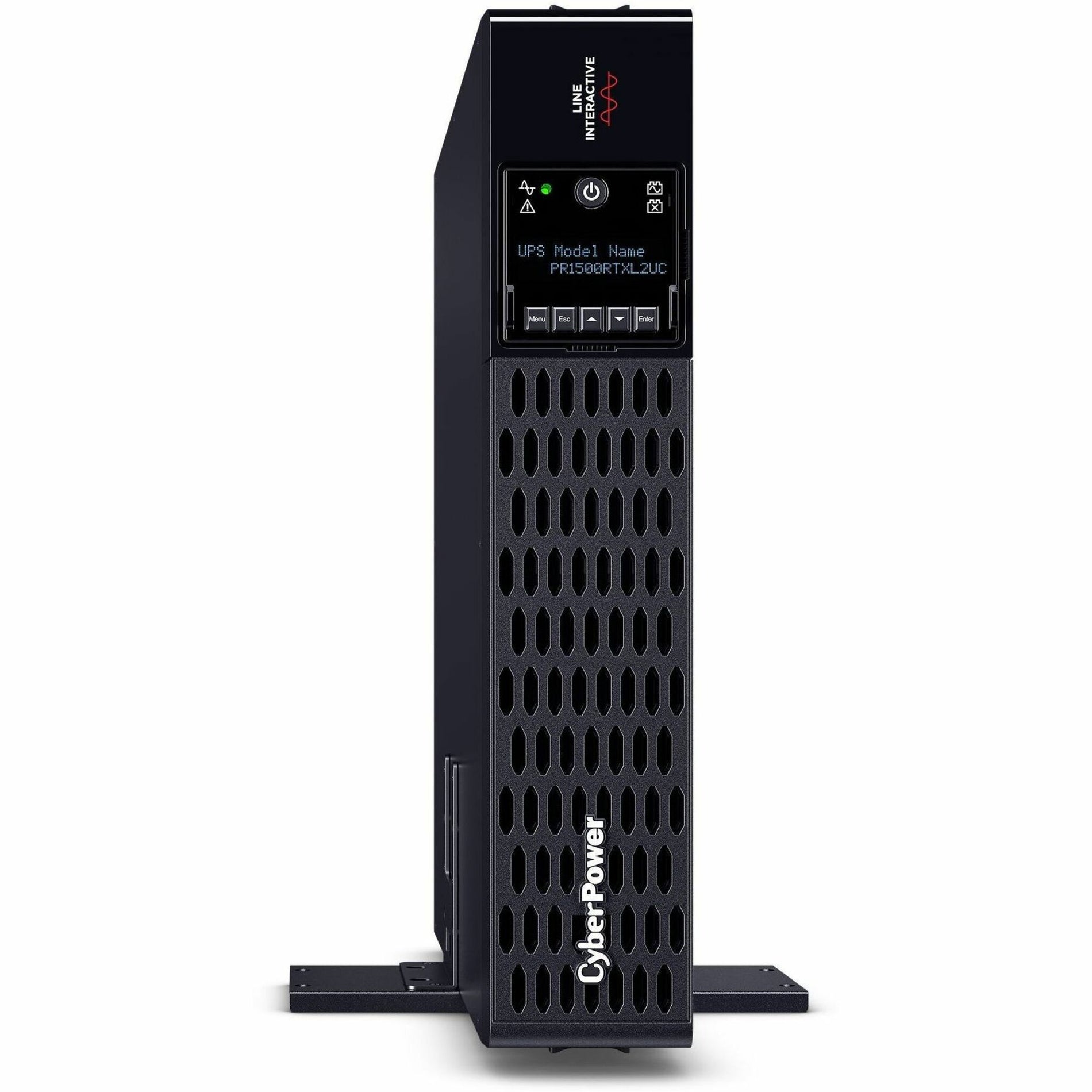 Full view of CyberPower PR1500RTXL2UC UPS in tower orientation-alternate-image15