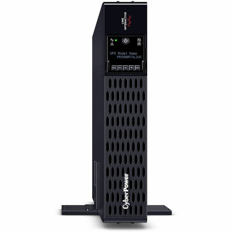 Full view of CyberPower PR1500RTXL2UC UPS in tower orientation