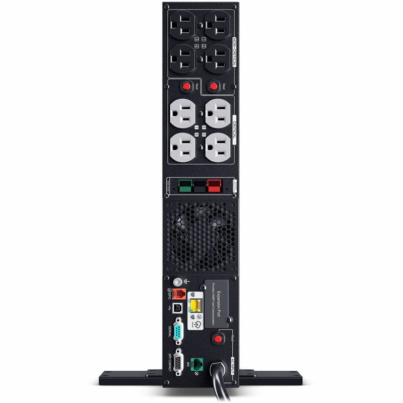 Vertical view of CyberPower PR1500RTXL2UC UPS rear panel showing outlet configuration