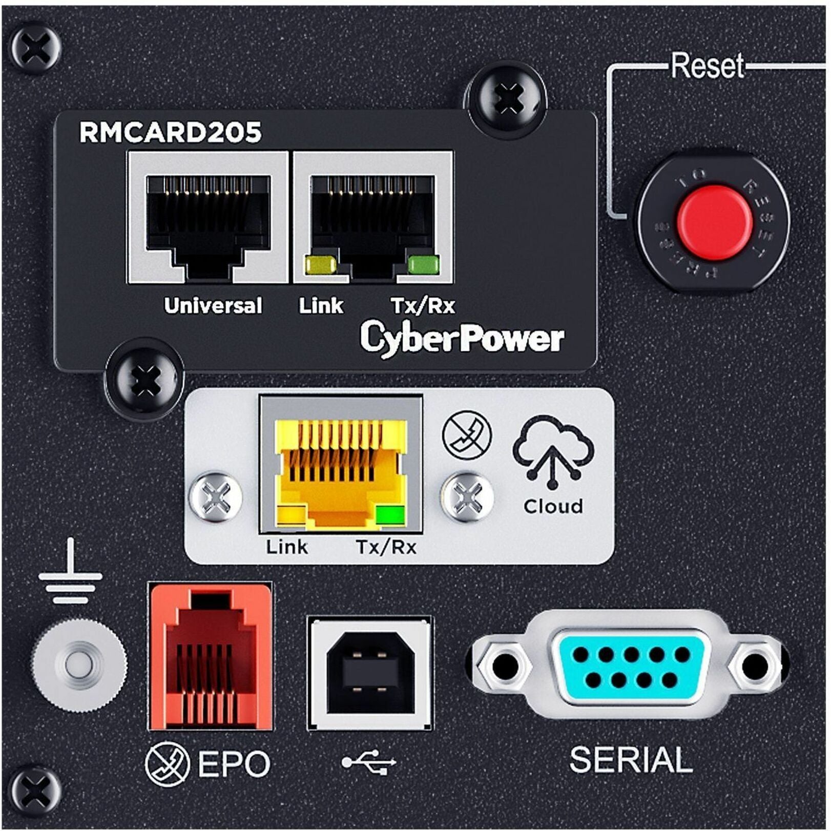 Close-up of RMCARD205 network management card-alternate-image9