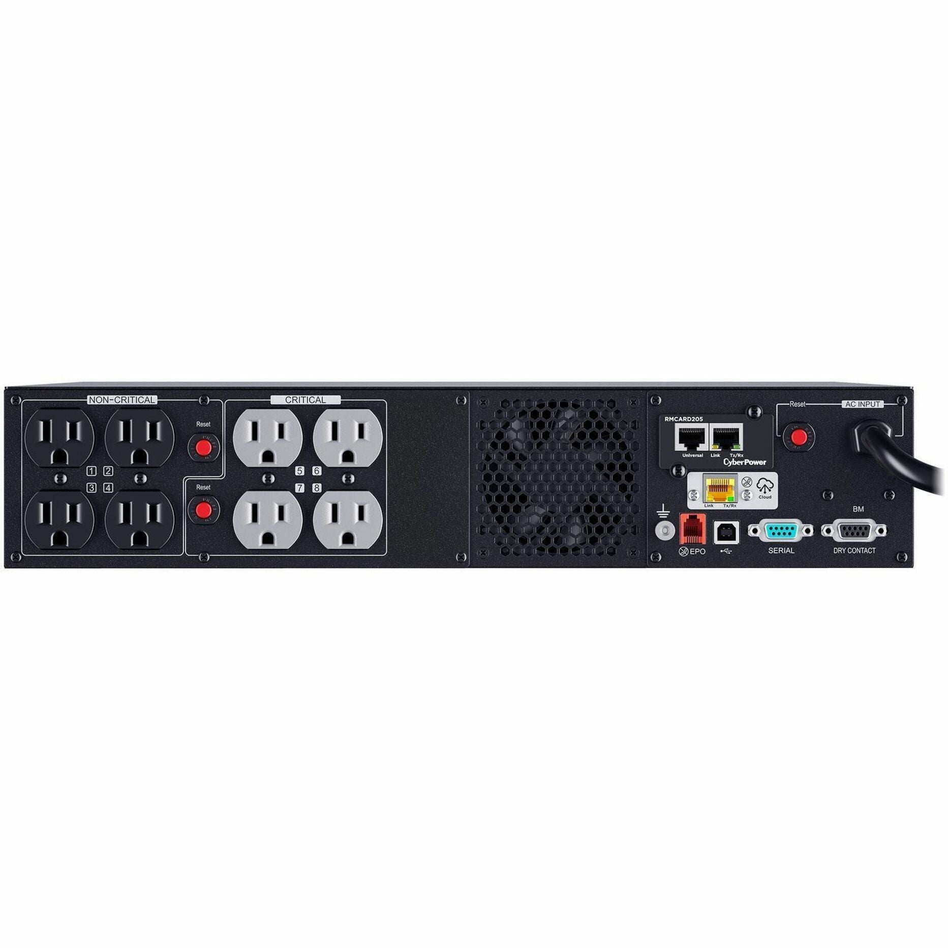 CyberPower PR1500RT2UCN Slimme App Sinusoïdale Rack/Toren UPS 1500VA LCD Display 8 Stopcontacten