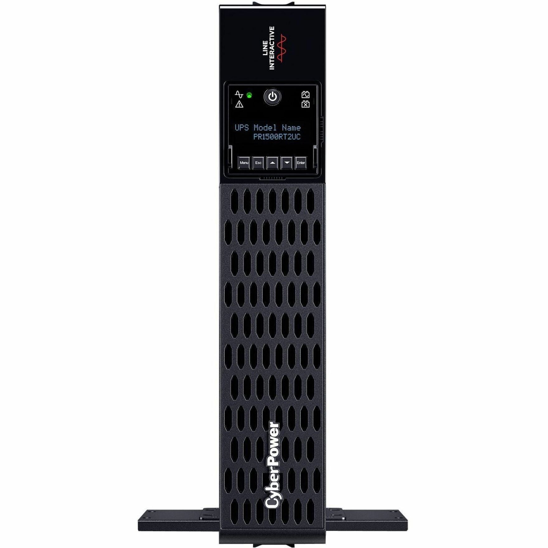 CyberPower PR1500RT2UC Smart App Sinewave Rack/Tower UPS 1500VA LCD Display - CyberPower PR1500RT2UC Smart App Sinusbølge Rack/Tower UPS 1500VA LCD-skærm