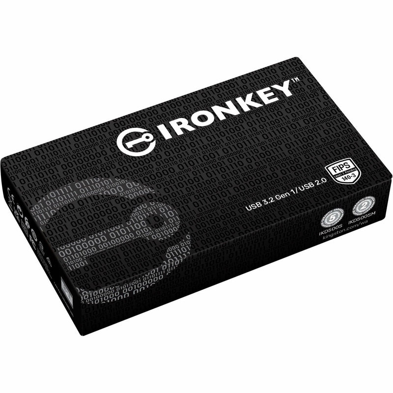 IronKey D500S retail packaging showing FIPS certification and security features