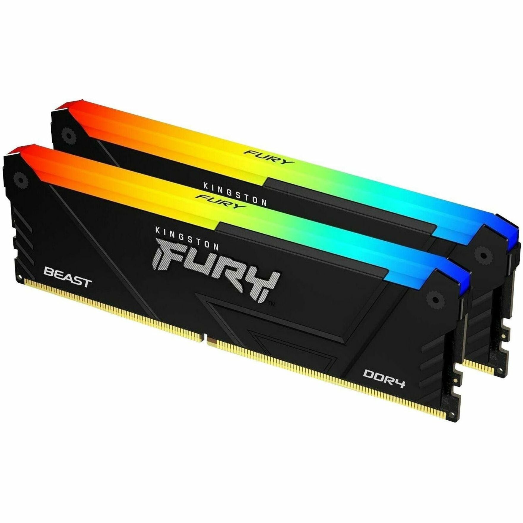 Kingston KF432C16BB2AK4/64 FURY Beast 64GB (4 x 16GB) Kit Memori DDR4 SDRAM RGB CL16 3200 MHz