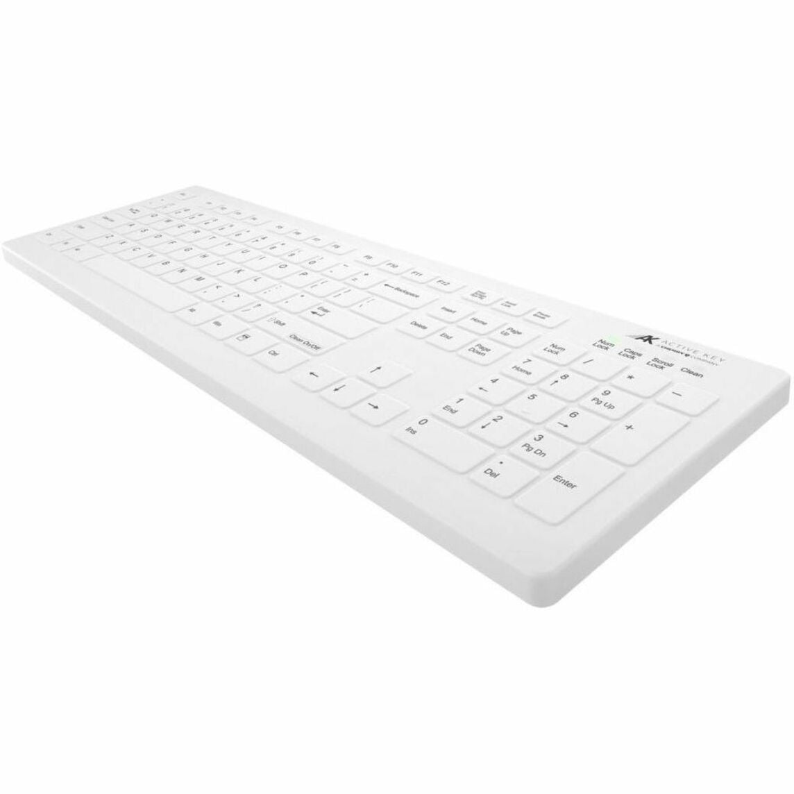 Active Key AK-C8112F-FUS-W/US AK-C8112 Tastatur kabellose Tastatur in voller Größe mit LED-Anzeige wasserabweisend ergonomisch und spritzwassergeschützt 