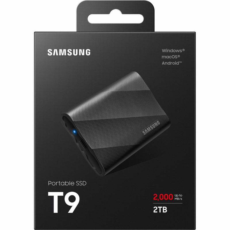 Samsung T9 SSD retail box front view