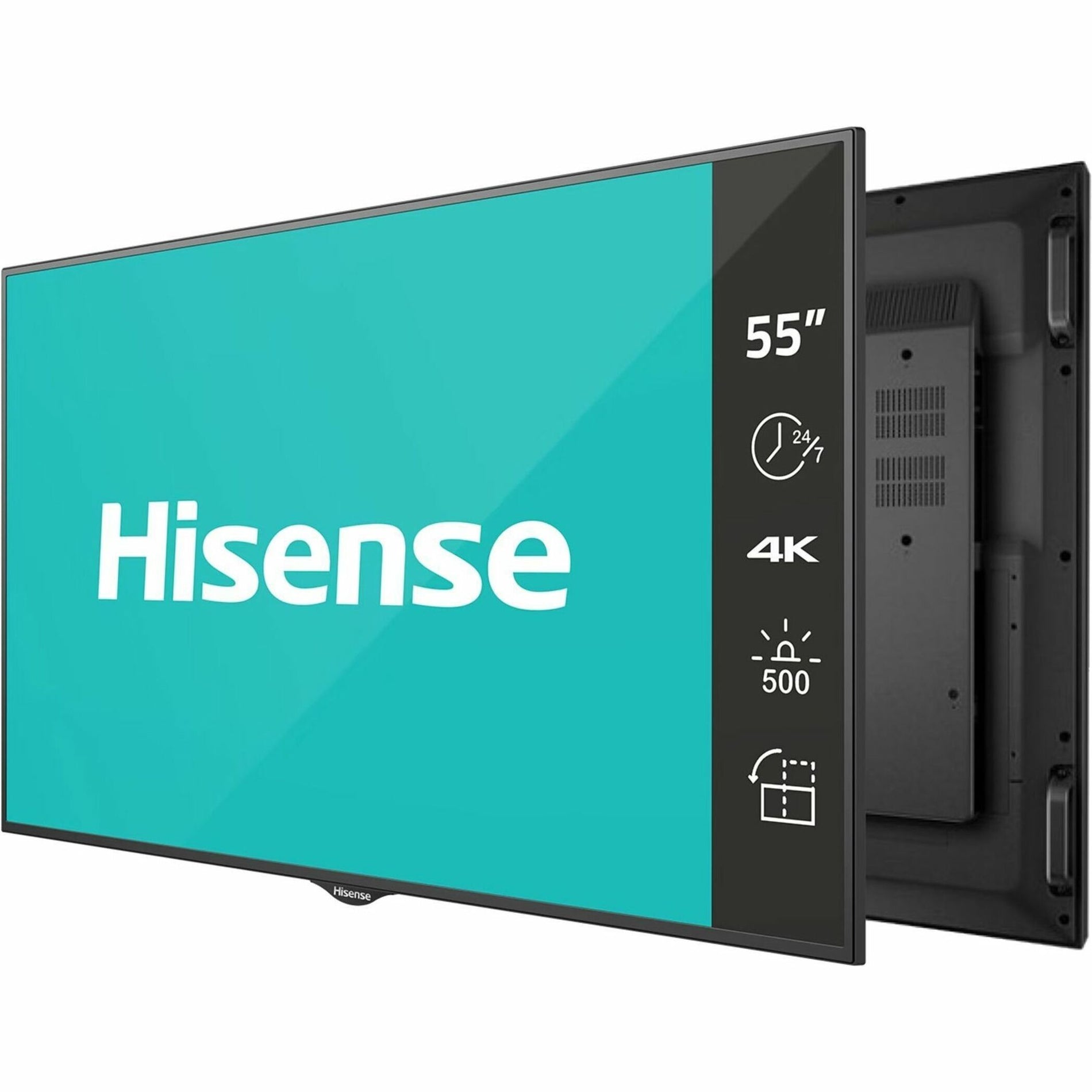 Hisense 55BM66AE 55" 4K UHD Digital Signage Display - 24/7 Operation, Android 9.0 Pie, 500 Nit Brightness, 72% Color Gamut