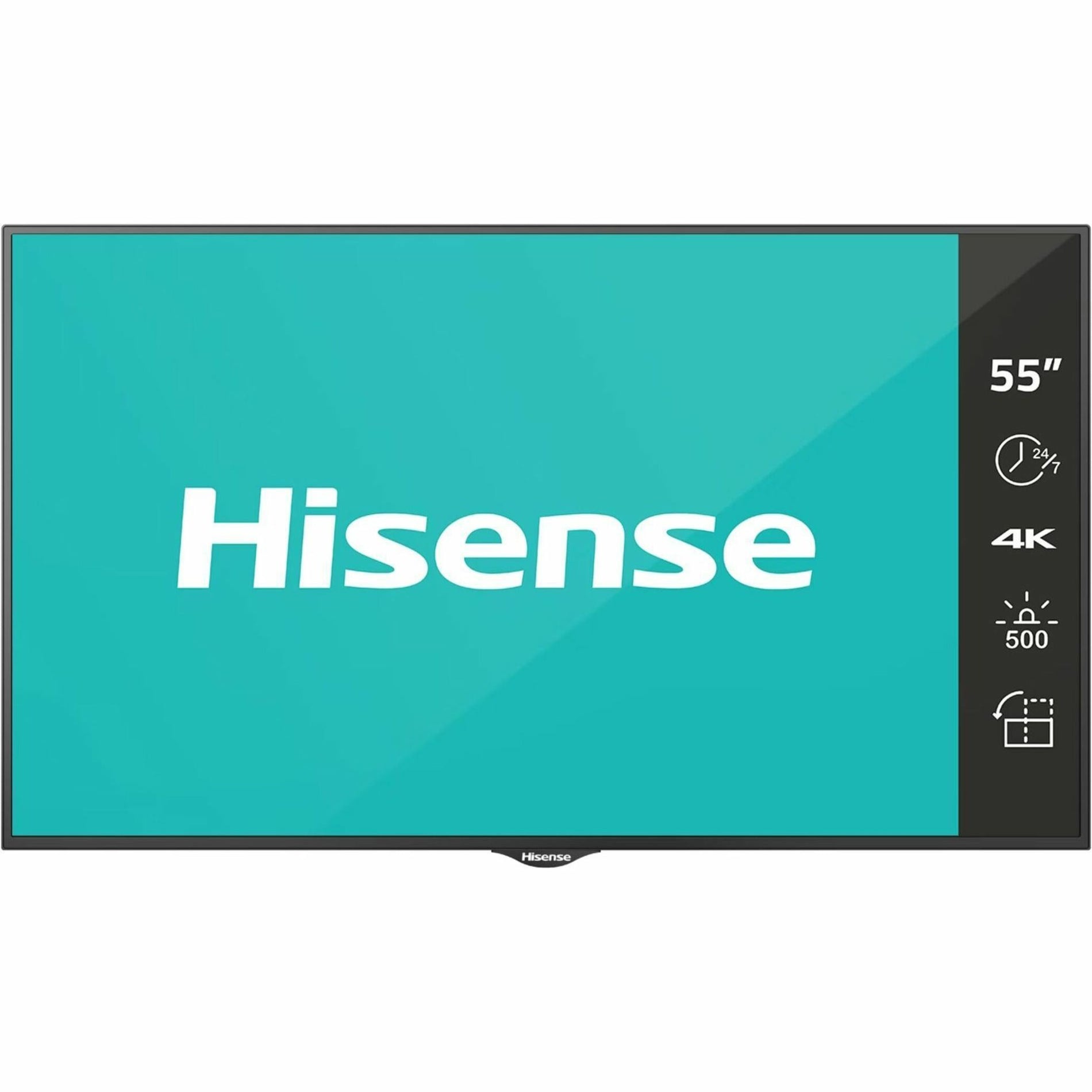 Hisense 55BM66AE 55" 4K UHD Digital Signage Display - 24/7 Operation, Android 9.0 Pie, 500 Nit Brightness, 72% Color Gamut