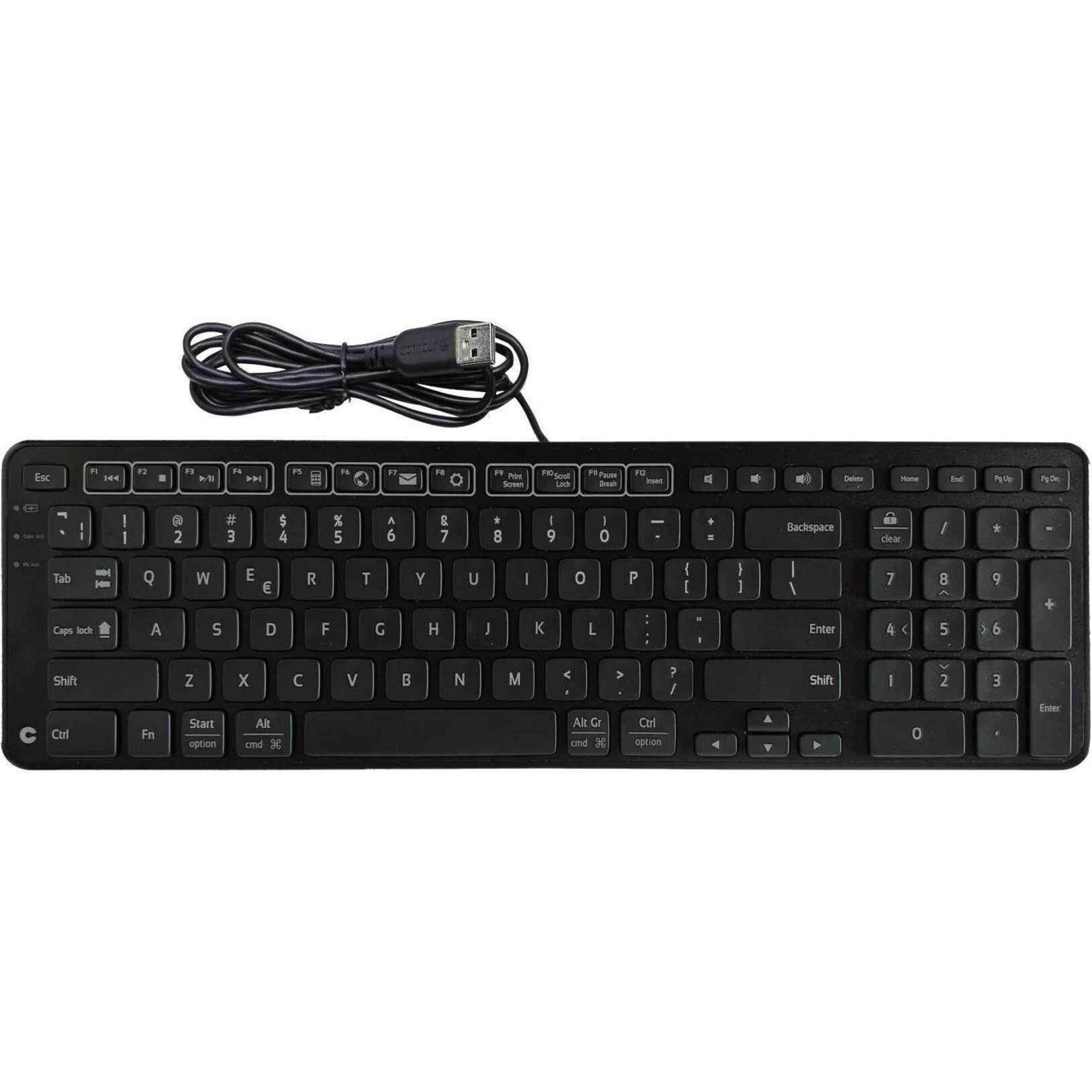 Contour 102104 Clavier Équilibré Sans Fil Ergonomique Compact Pleine Taille Brancher & Jouer