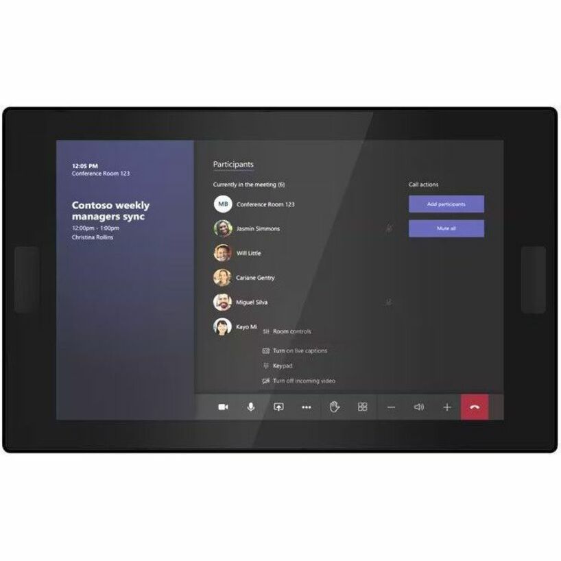 ThinkSmart controller displaying Microsoft Teams meeting interface with participant list-alternate-image6