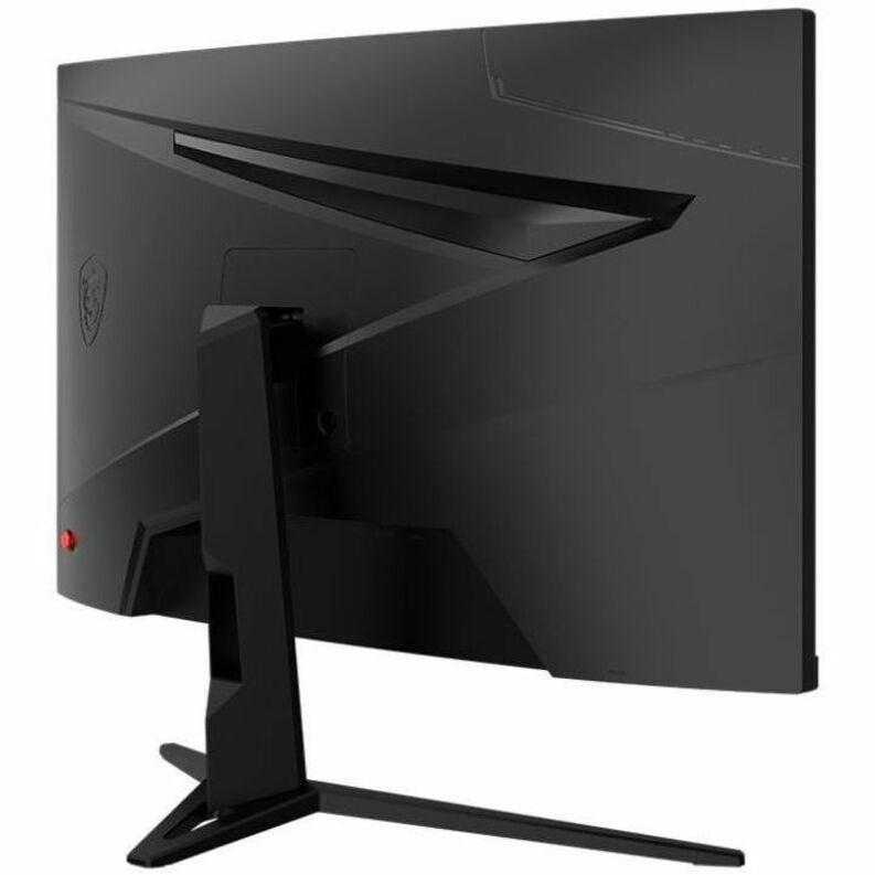 Detailed rear angle view of MSI G2422C monitor showing ports and stand construction