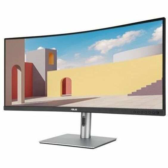 ASUS ProArt monitor displaying architectural visualization with precise color accuracy