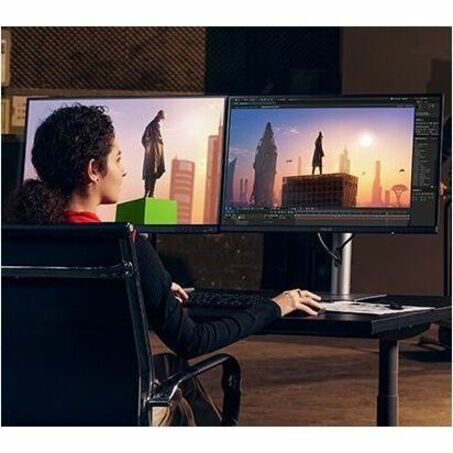 ASUS ProArt monitor in dual-display professional workspace setup