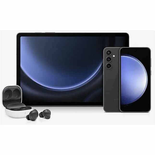 Samsung Galaxy Buds FE shown with multiple Galaxy devices demonstrating ecosystem connectivity