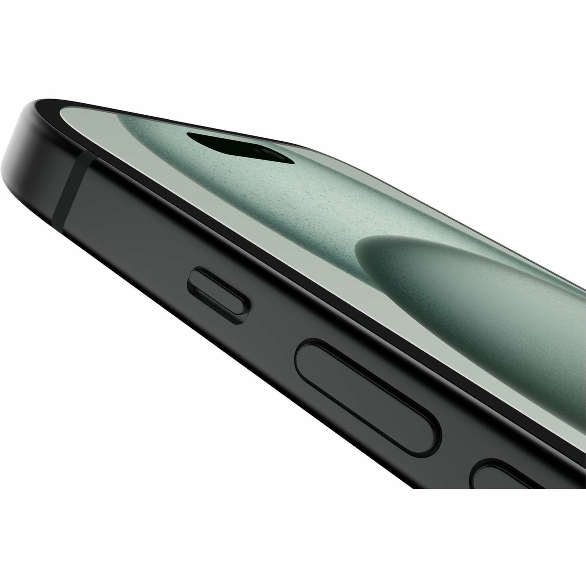 Belkin OVA139ZZ ScreenForce UltraGlass 2 Filtre de Lumière Bleue Protecteur d'Écran pour iPhone 15 Garantie à Vie Tray d'Alignement Facile Autocollant de Retrait de Poussière Chiffon de Nettoyage