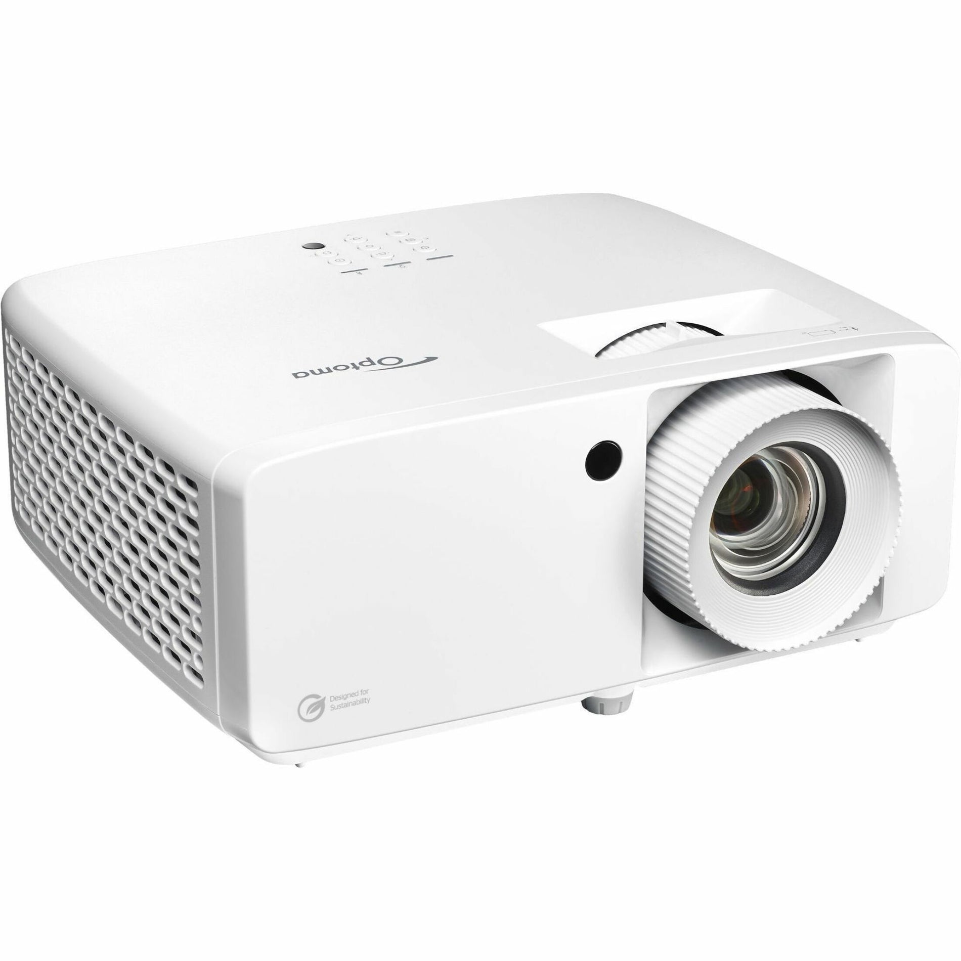 Side angle view of Optoma ZK450 showing compact design and ventilation system-alternate-image3