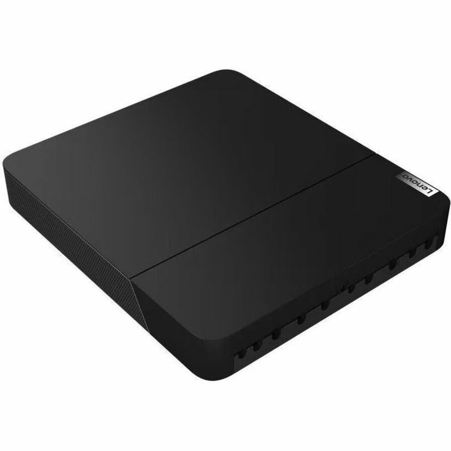 Top angled view of Lenovo ThinkSmart Core module showing sleek black design-alternate-image2