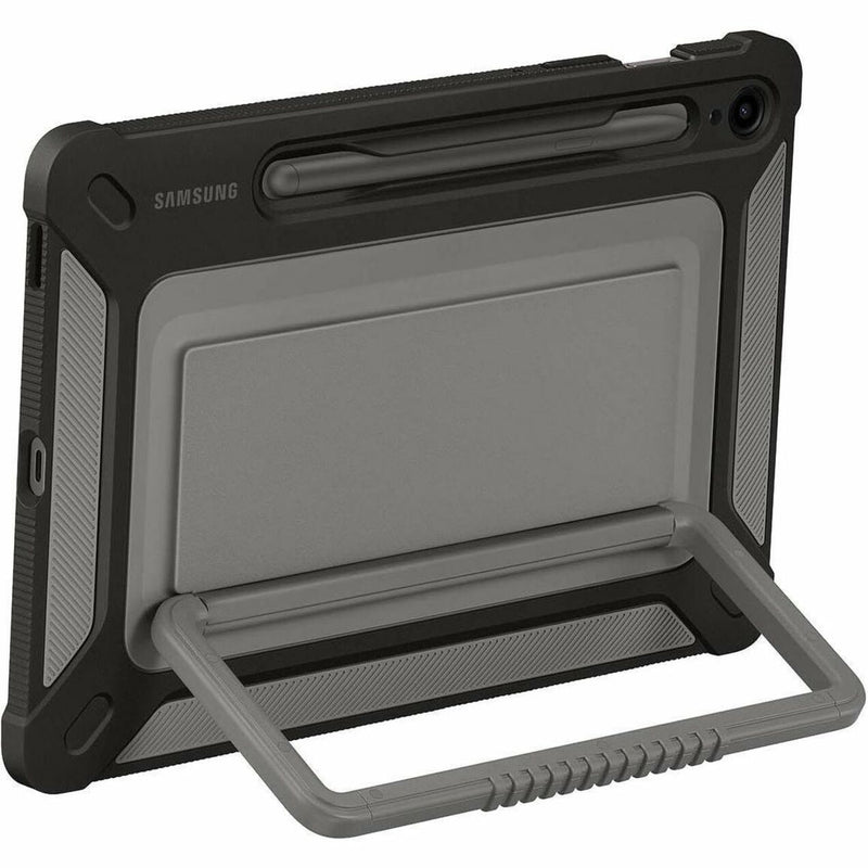 Side view of Galaxy Tab S9 FE Outdoor Cover showing kickstand deployment