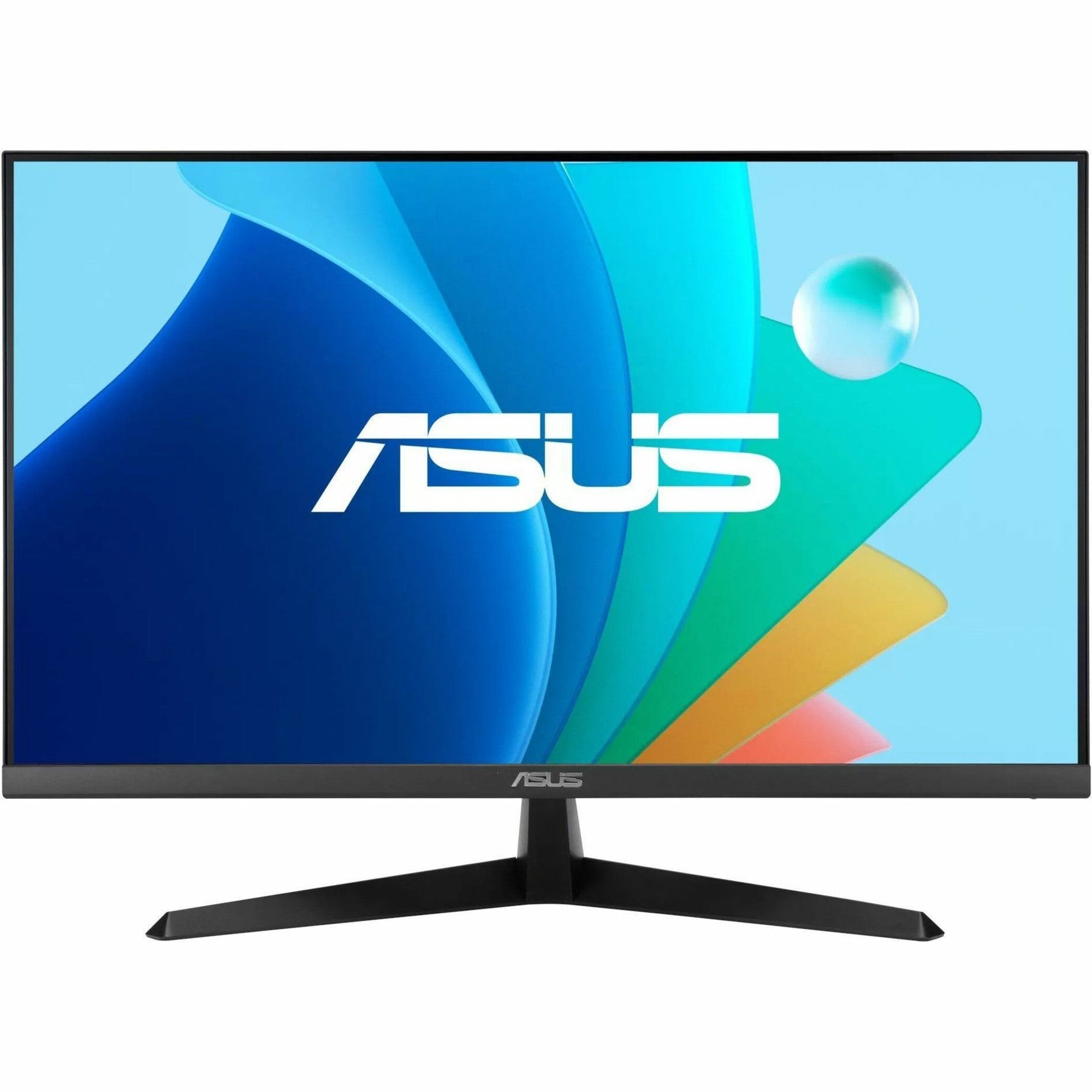 Front view of ASUS VY279HF monitor displaying vibrant color spectrum demo-alternate-image2