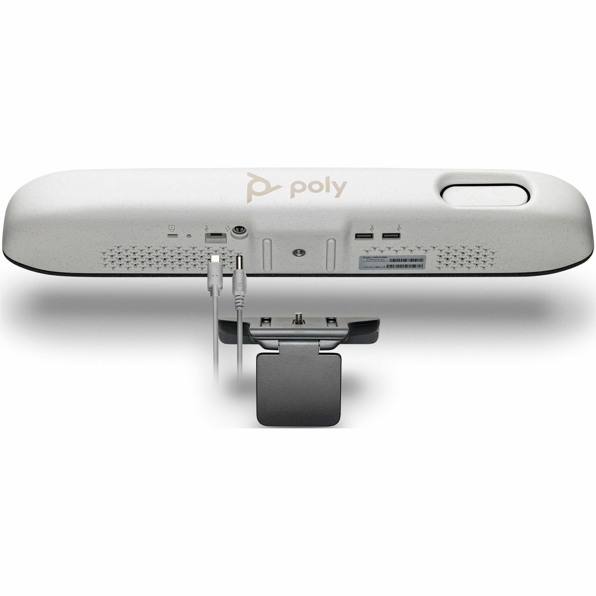 Rear view of Poly Studio R30 showing connection ports and mounting bracket-alternate-image4