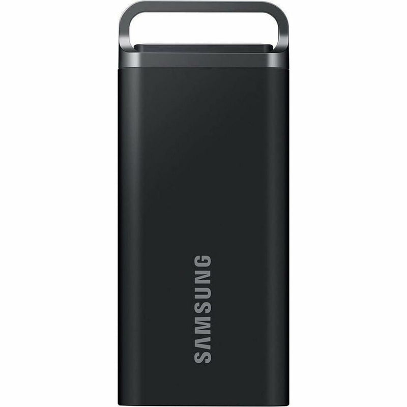 Samsung T5 EVO portable SSD in black with metallic handle design