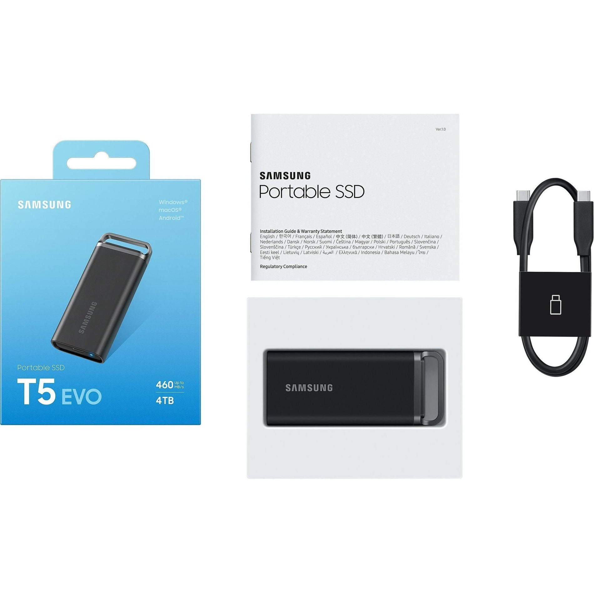 Portable SSD T7 Shield USB 3.2 4TB (Black) Memory & Storage - MU-PE4T0S/AM