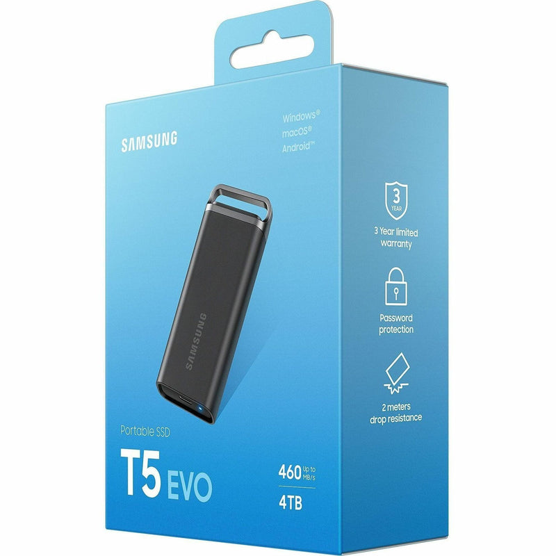 Front view of Samsung T5 EVO retail packaging