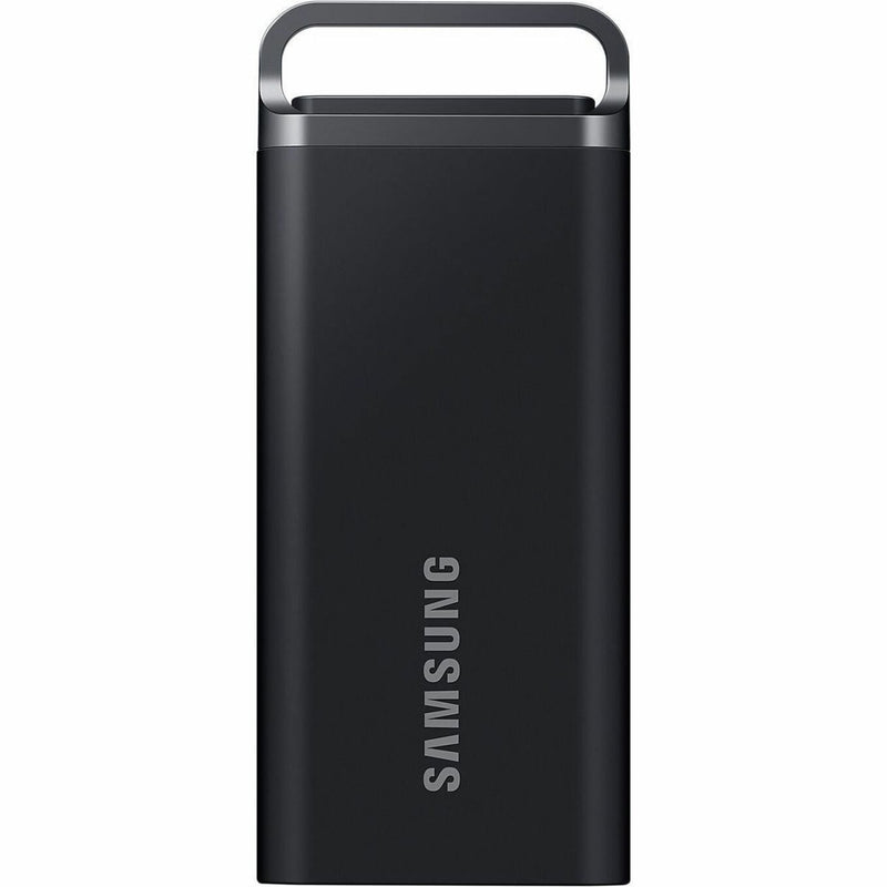 Close-up of Samsung T5 EVO's metal handle design