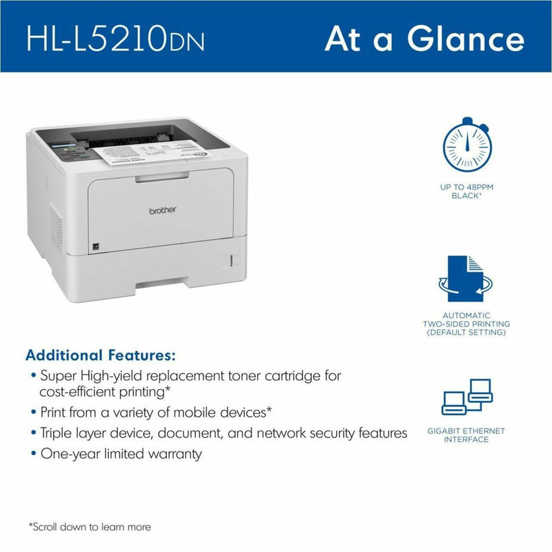 Product feature overview diagram of Brother HLL5210DN