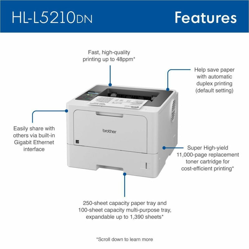 Detailed feature diagram of Brother printer capabilities